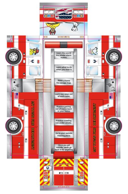 Fire Truck Fold Up Activity Picture