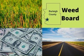 Collage of weeds, Burleigh County Logo, Highway