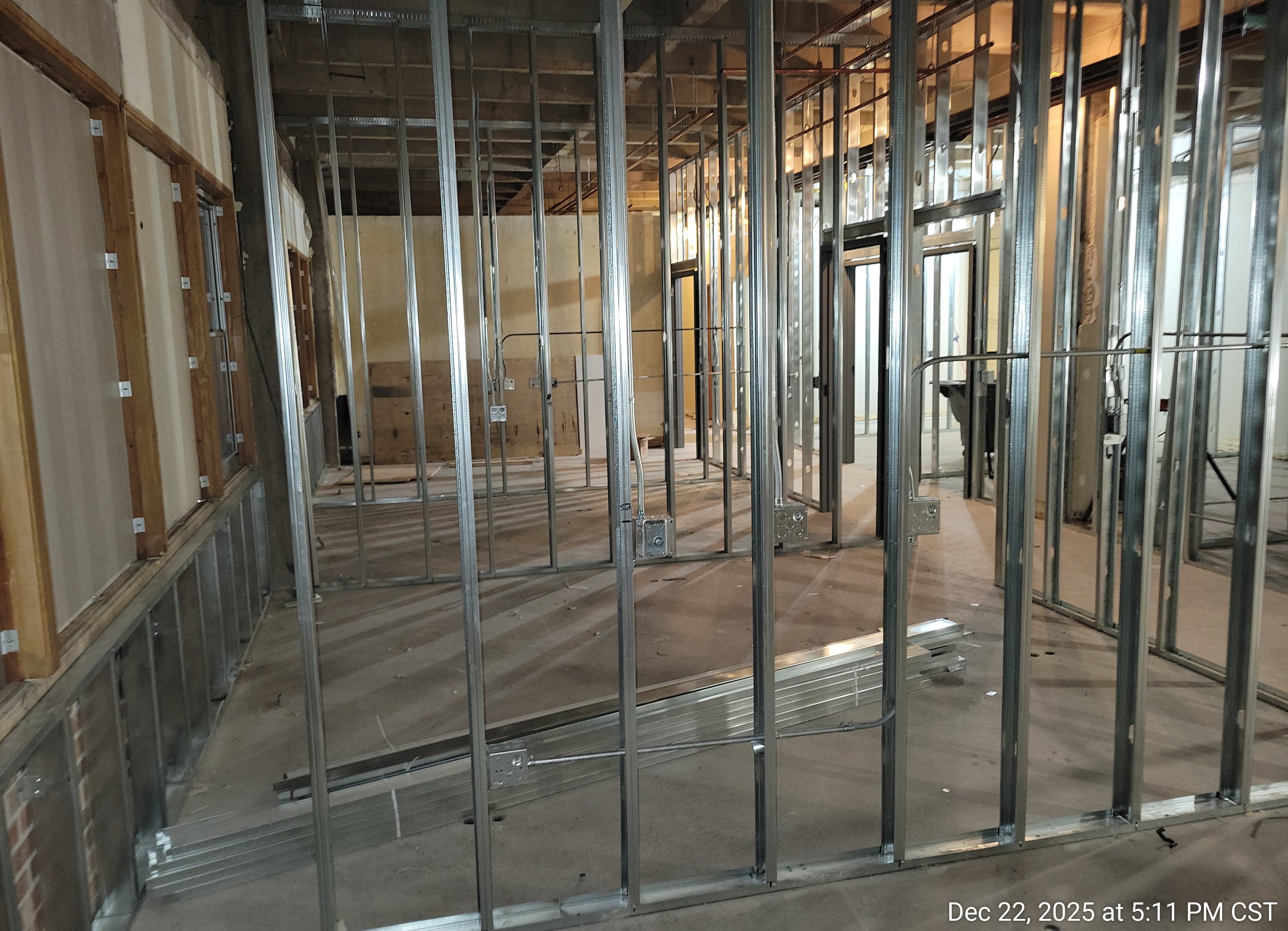 Framing on fourth floor