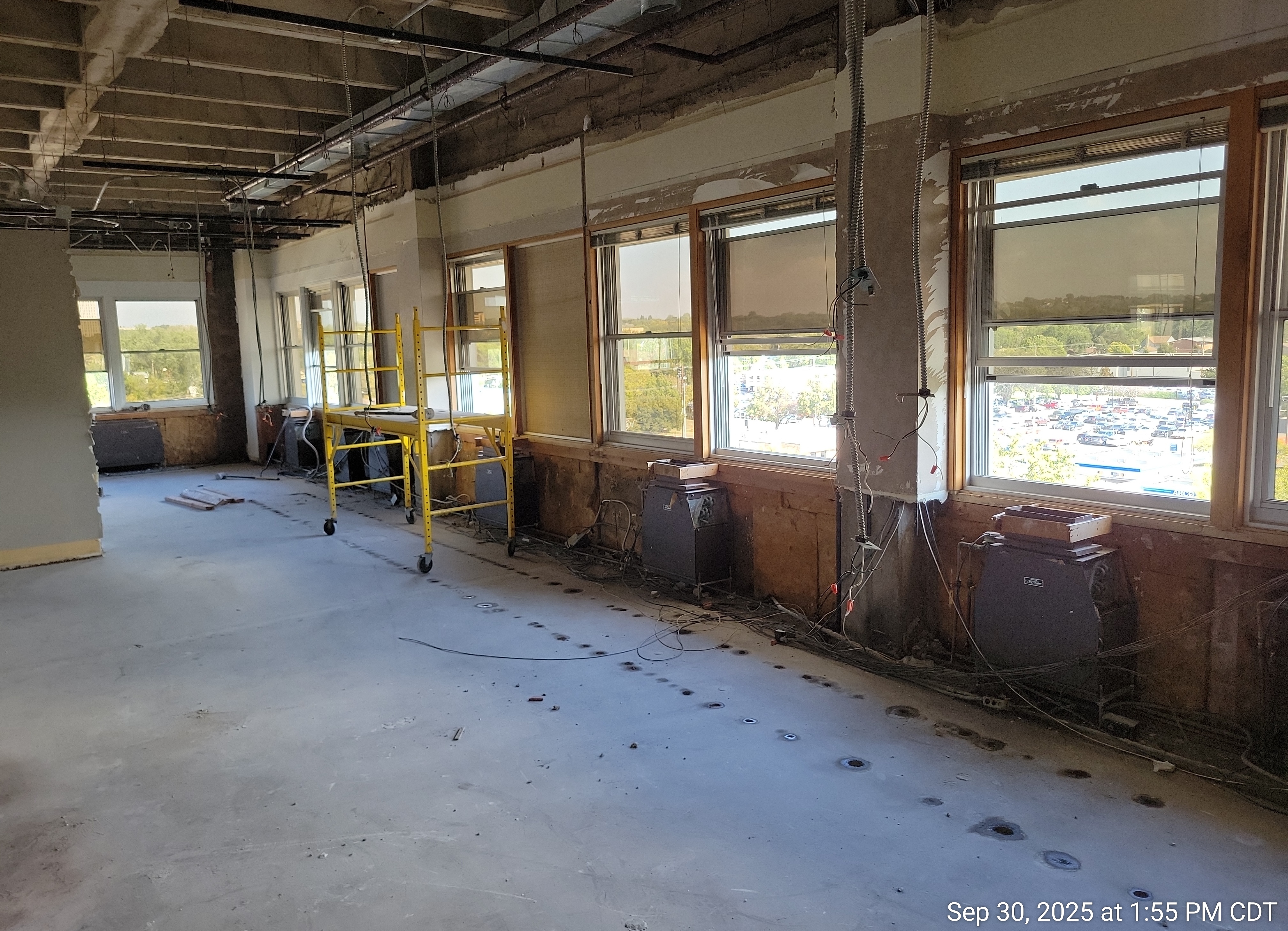 Demolition of fifth floor in building