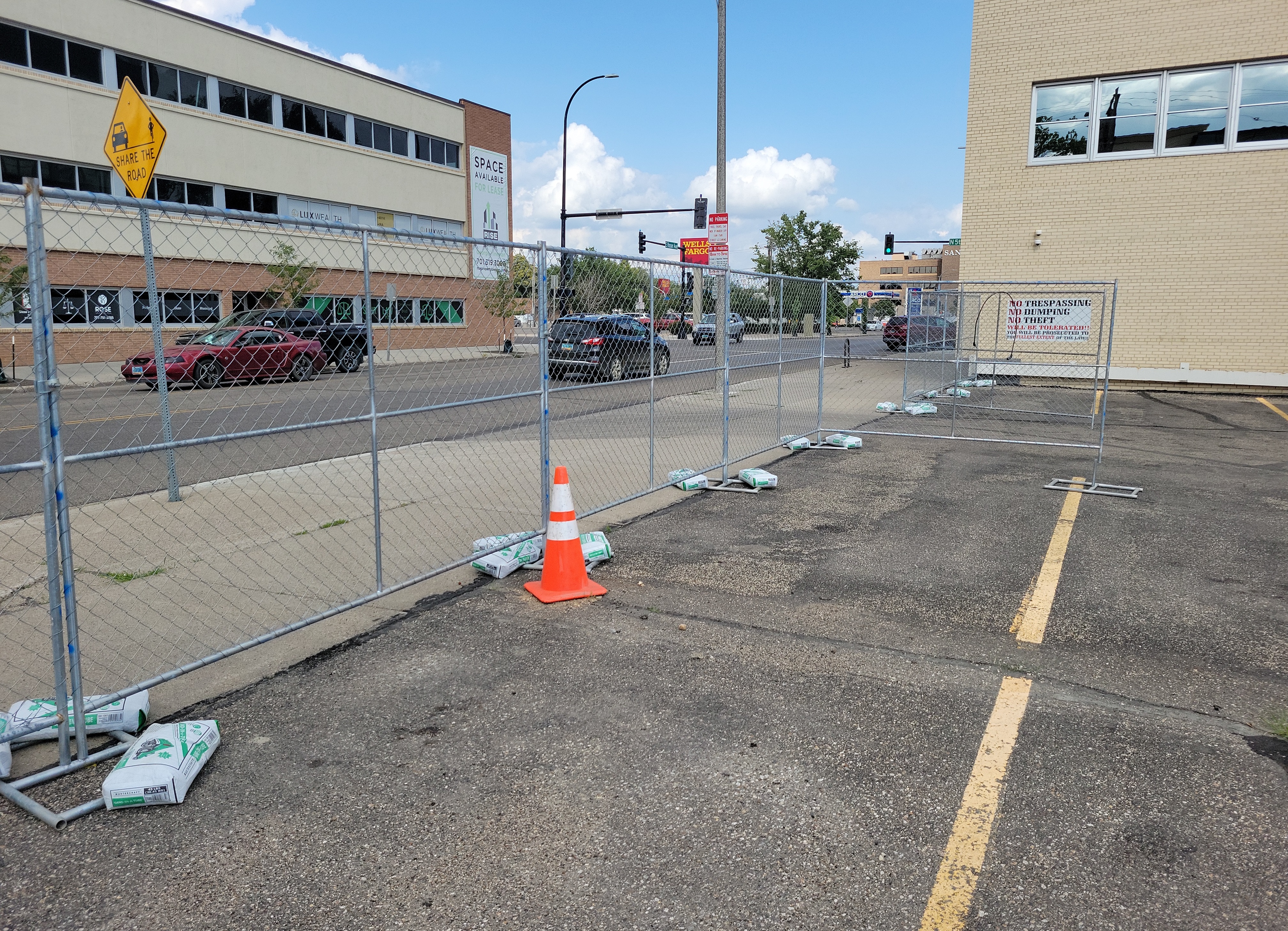 Parking Lot Fenced Facing East